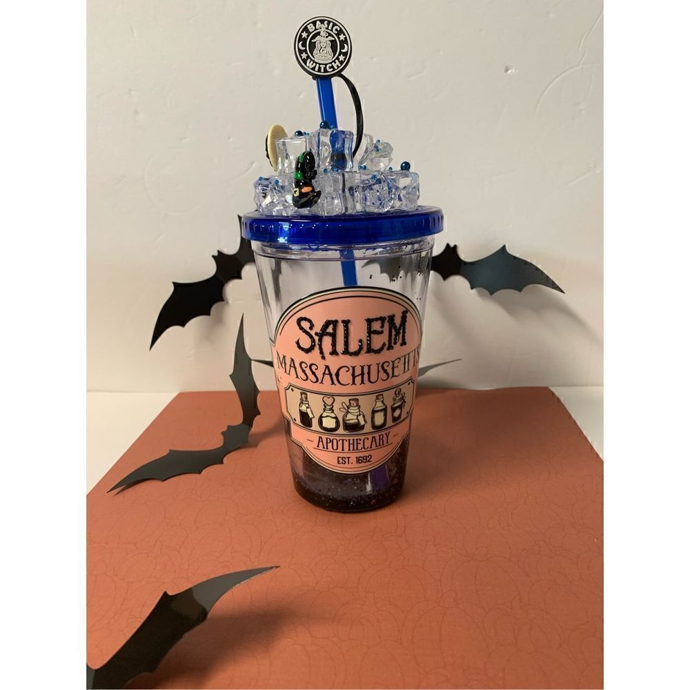 Handmade Snow Globe Halloween/Salem Tumbler